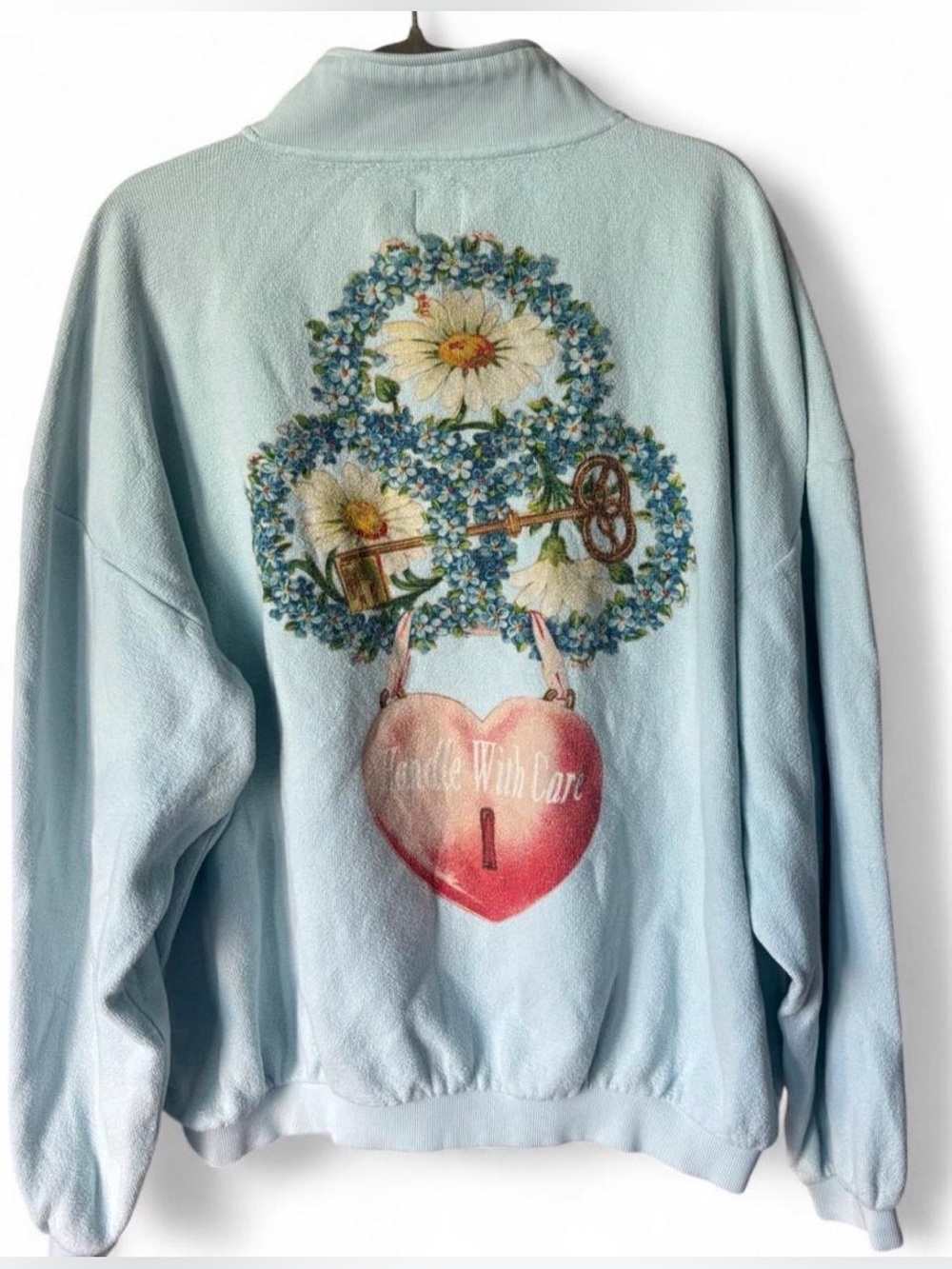 BOYS LIE Locked In Henley Crewneck L/XL graphic sweatshirt oversized relaxed fit